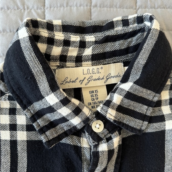 H&M L.O.G.G. Plaid Short Sleeves Unisex Collared Top Shirt - Picture 2 of 5
